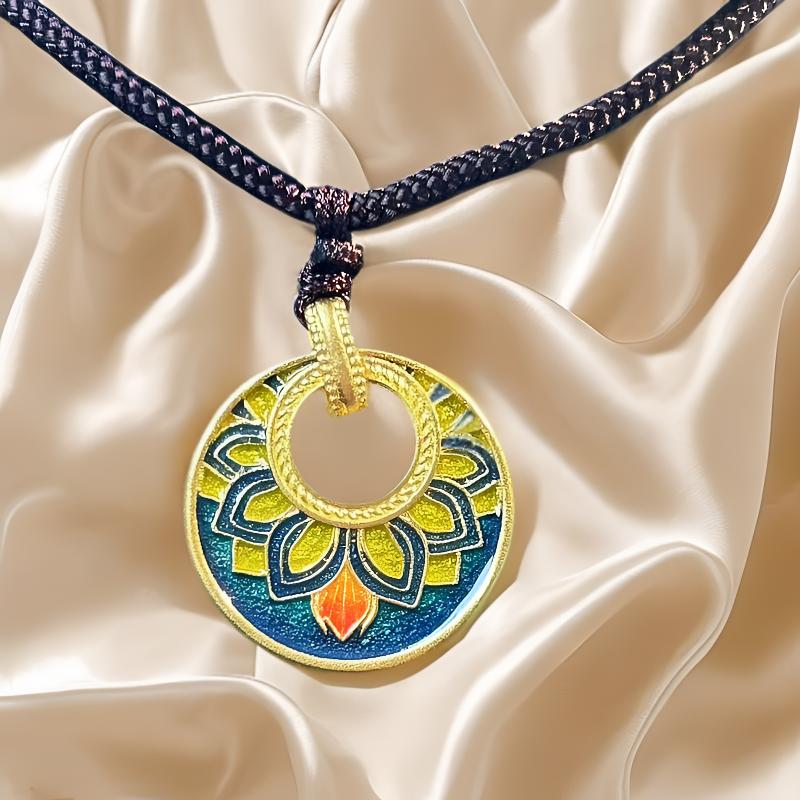 足金999真金古法金珐琅彩步步生莲吊坠8.75微瑕 介意慎拍