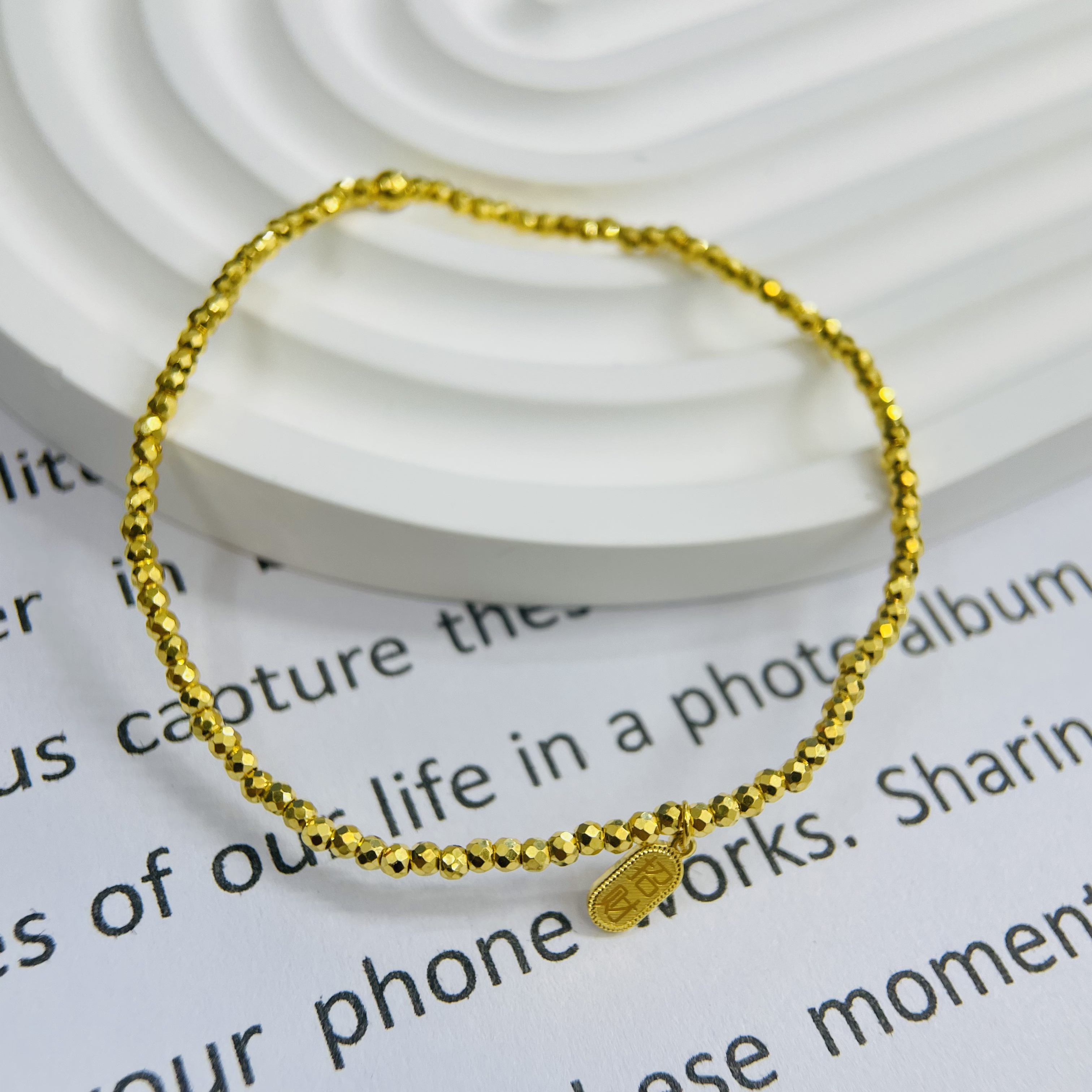 足金999招财16cm蹦迪珠手链DP3147-02040