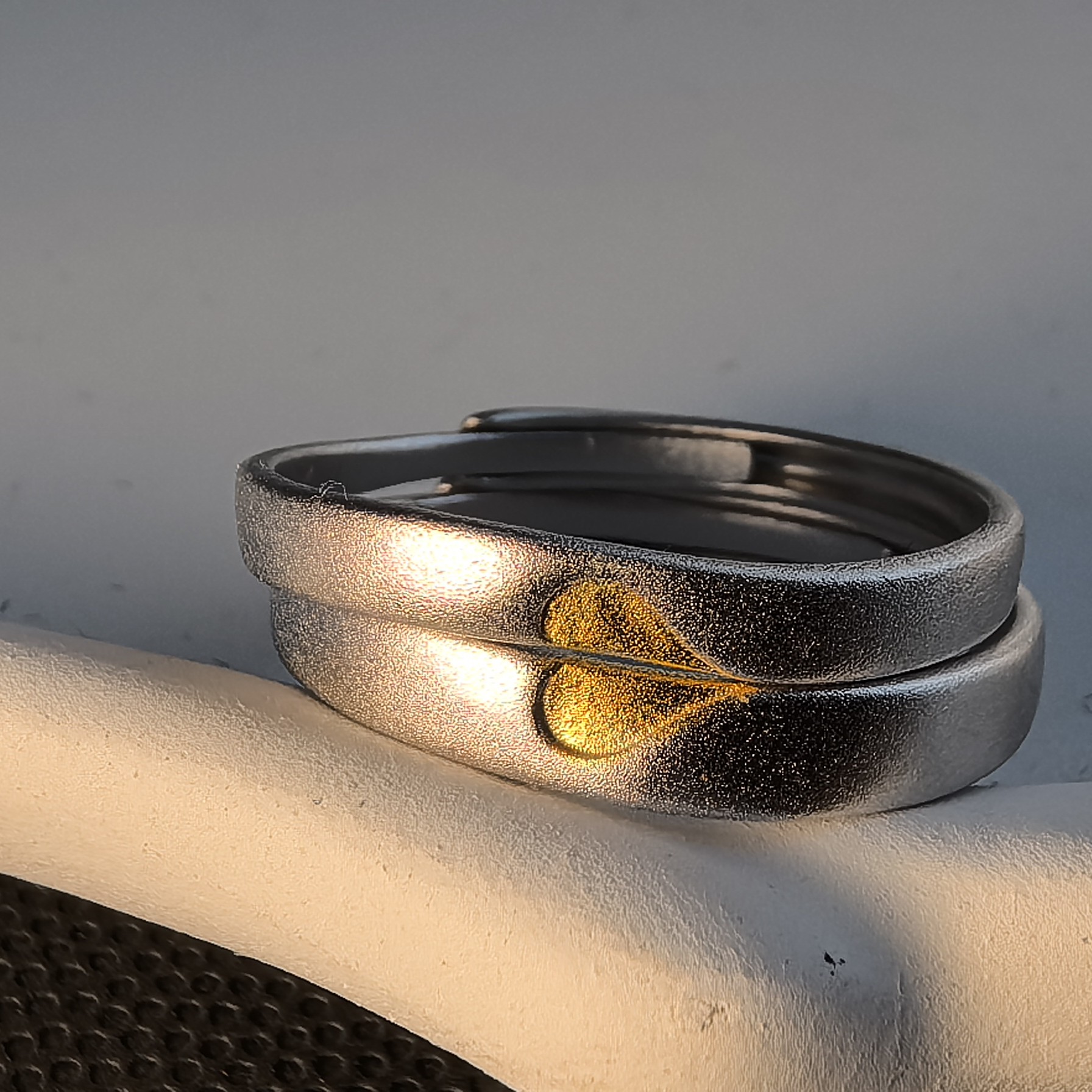 925银戒指 异地恋情侣对戒爱心可调节开口戒指心心相印送礼物