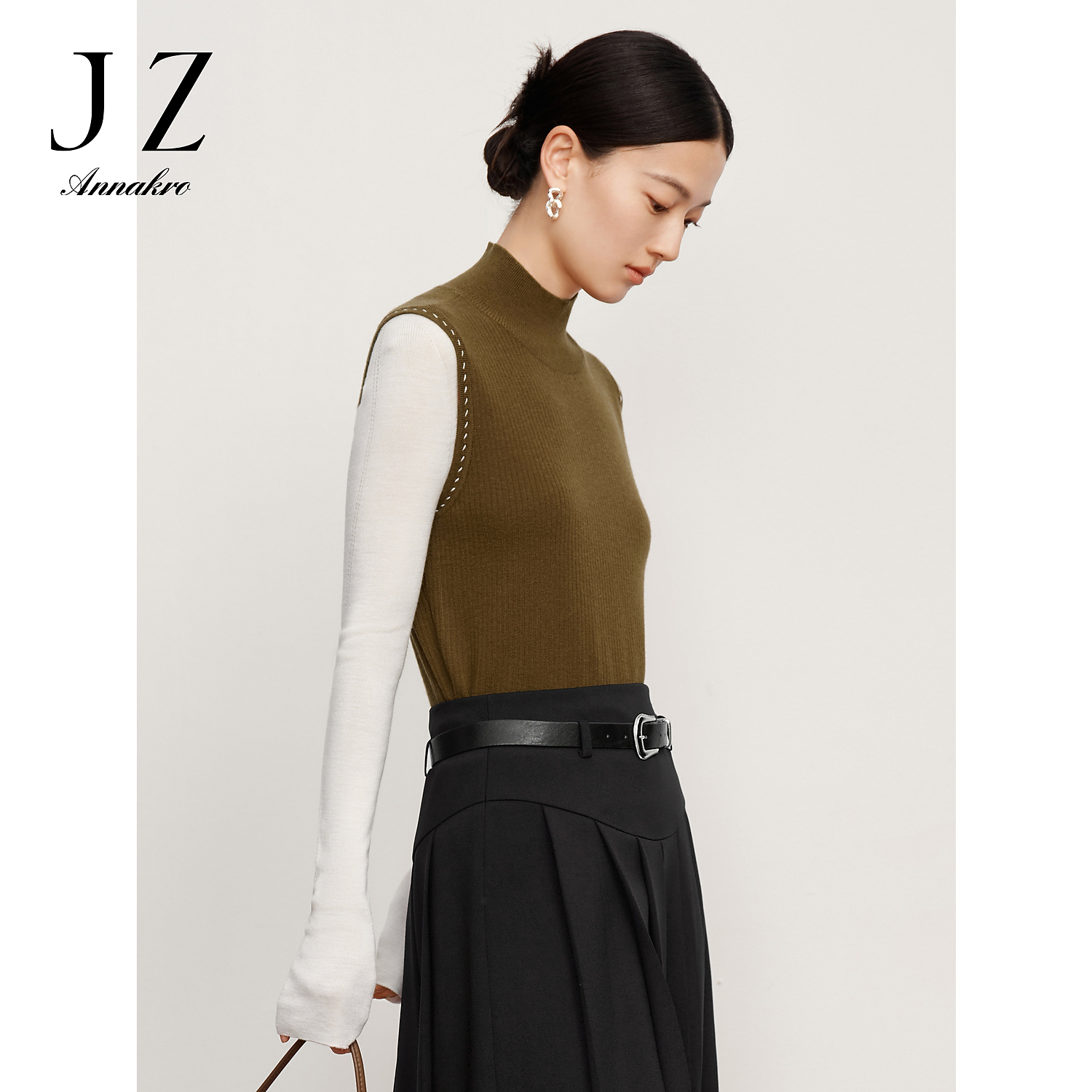 【KK专属】玖姿·安娜蔻JTDD31301针织衫休闲内搭毛衣背心女冬款