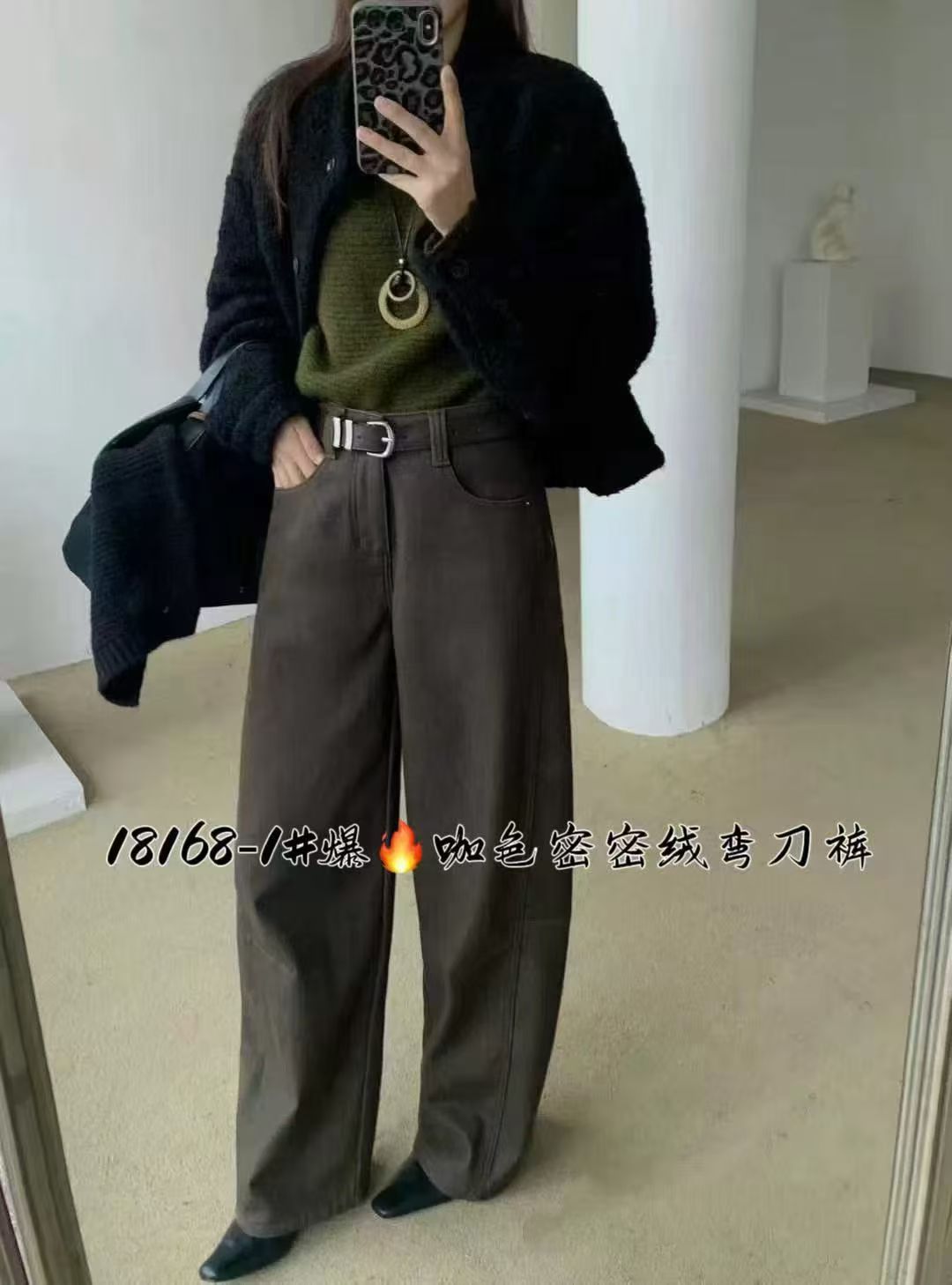 厚绒牛仔裤厚款弯刀裤时尚韩式休闲高腰加绒加厚款18168