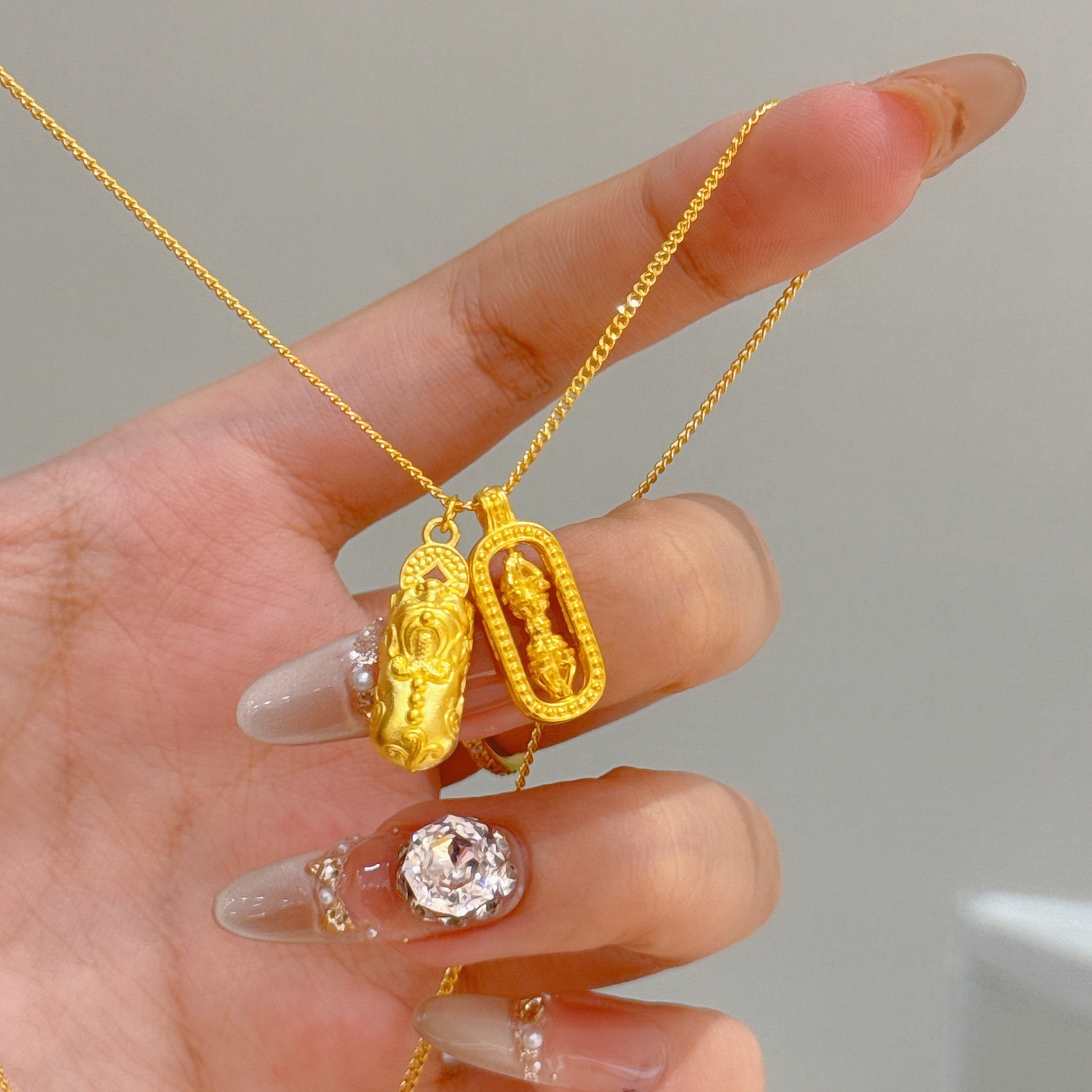 不支持七天无理由【金刚杵貔貅黄金套链】足金999