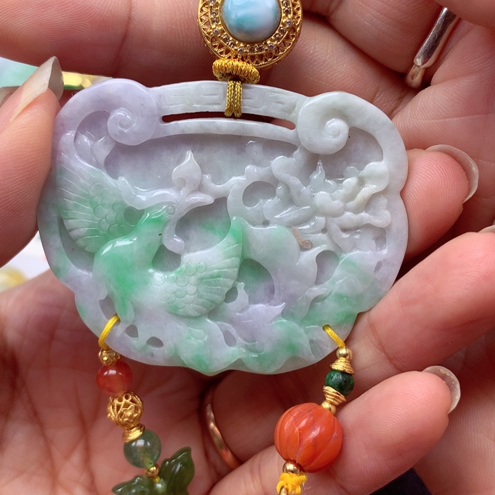 翡翠银S925镶嵌颈饰翡翠