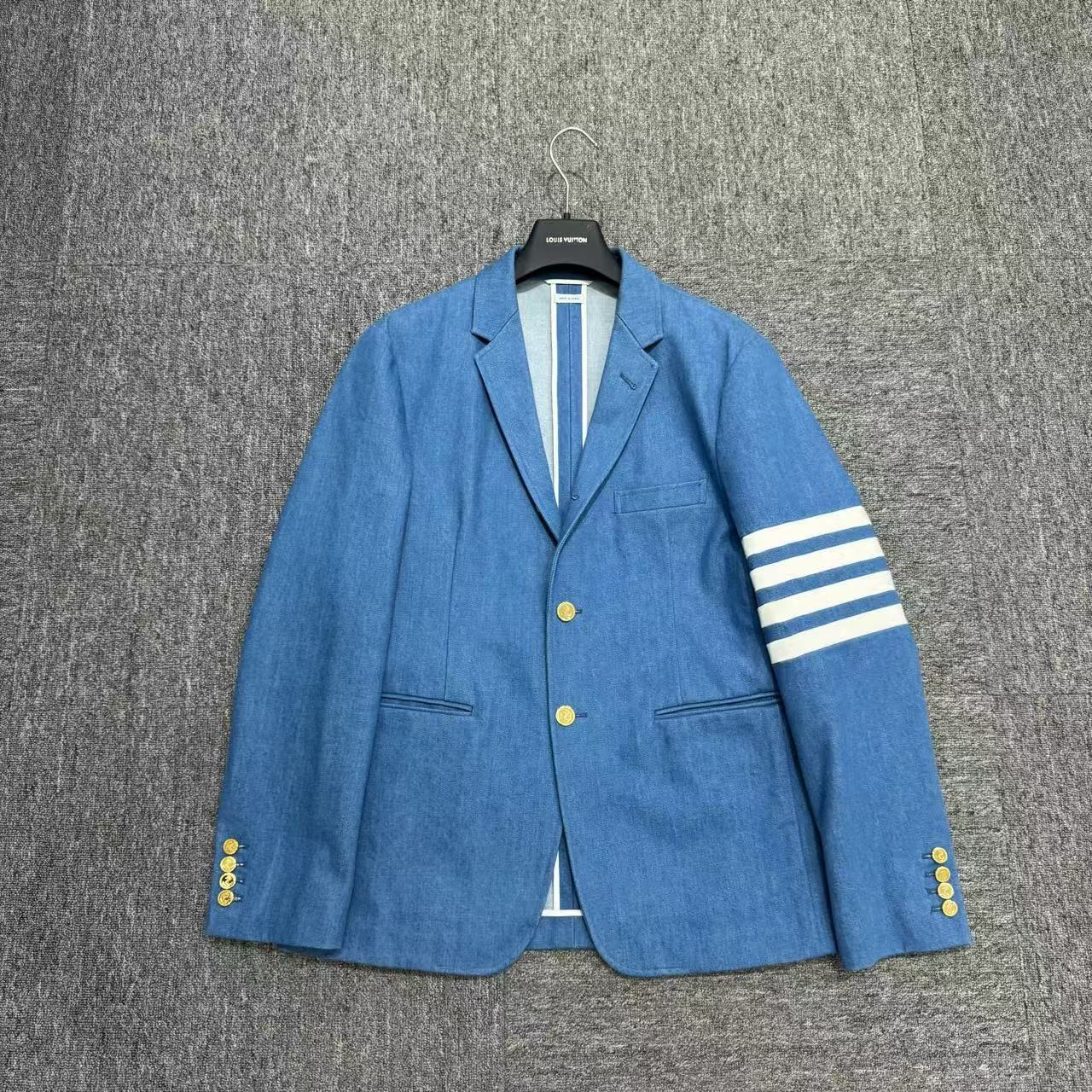 99新 THOMBROWNE  纯色条纹西装外套/2码/编码10884