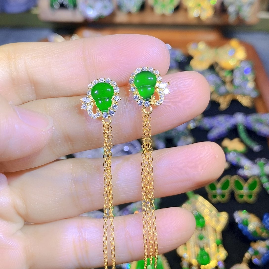 吊坠(不含链)银S925镶嵌翡翠