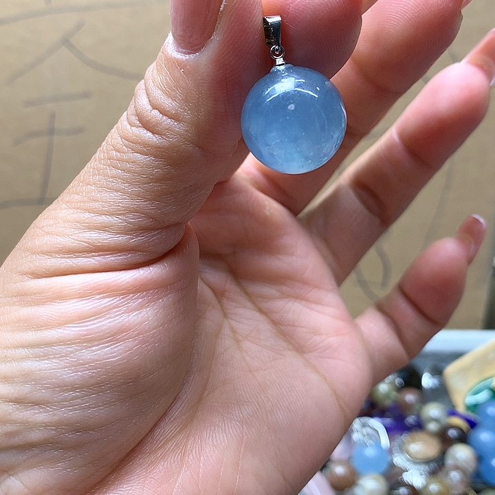 水晶水晶吊坠银S925镶嵌