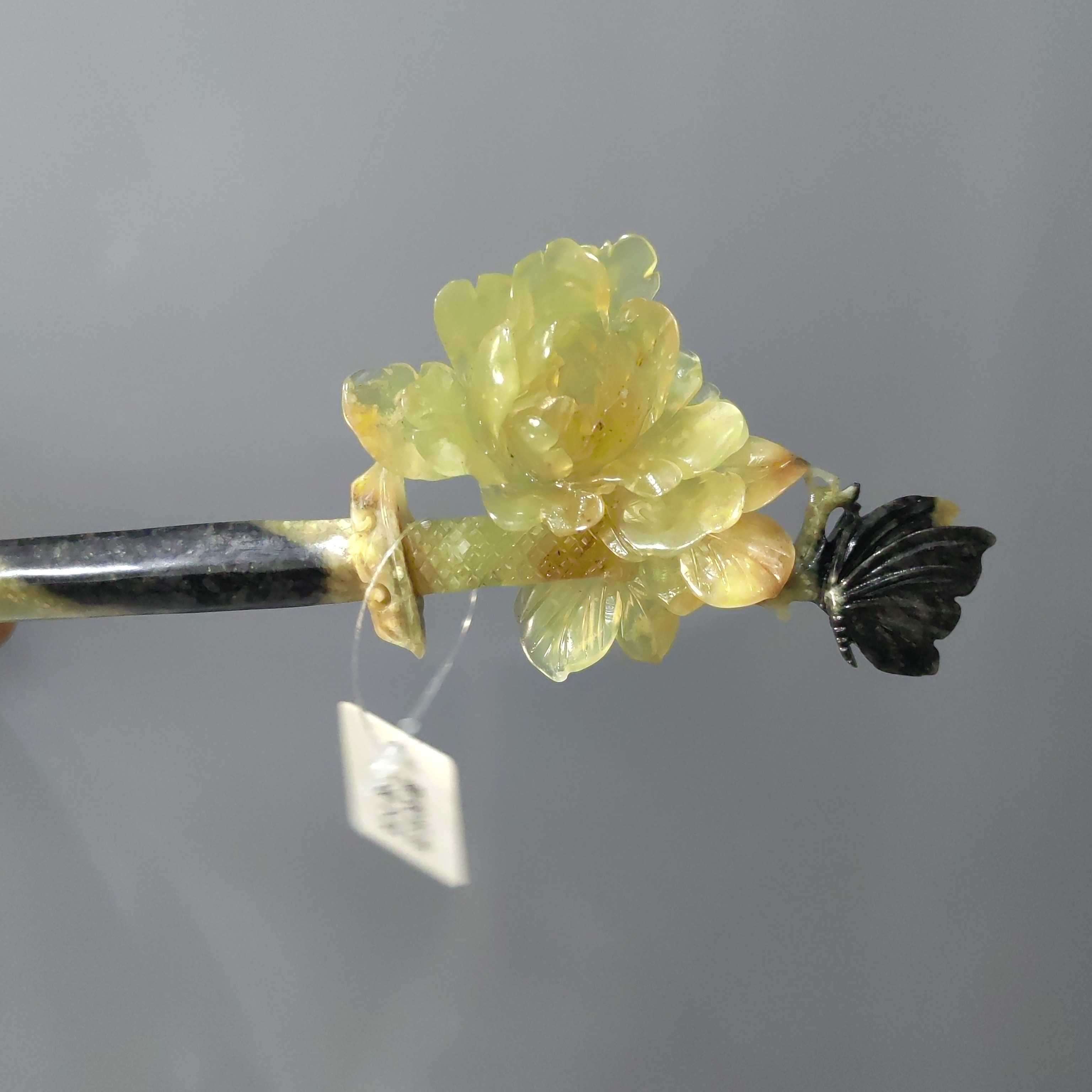 蝶恋花发簪，长约21.5厘米，剑花簪，纯手工雕刻默认微瑕