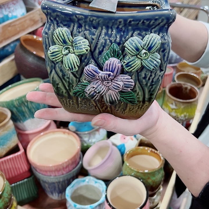 有孔，凑单福利满10元发货陶瓷多肉花盆！