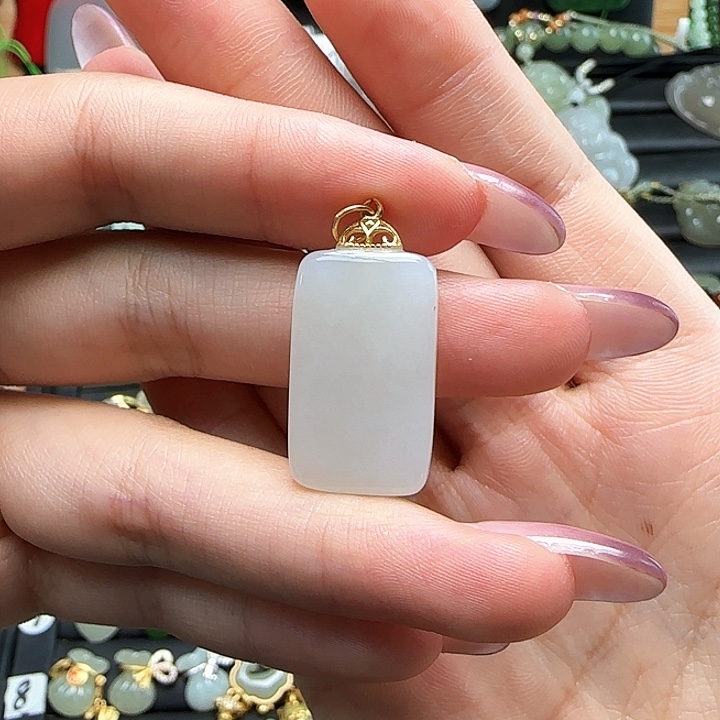 颈饰银S925镶嵌和田玉