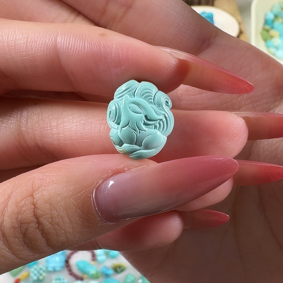 如***梦绿松石未镶嵌吊坠(不含链)