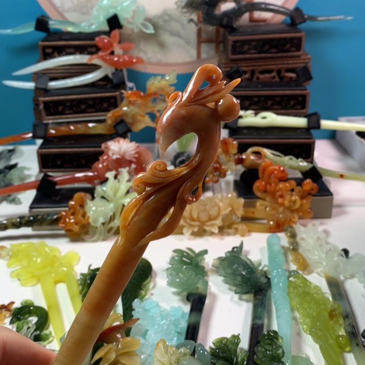 蛇纹石玉发簪未镶嵌