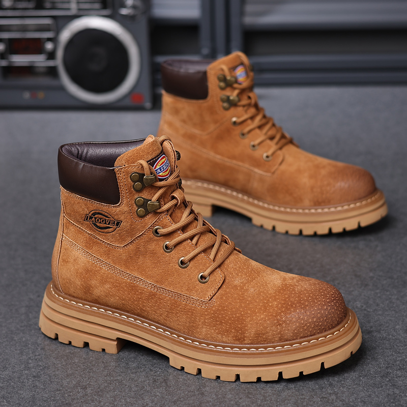 增高高帮马丁靴圆头马丁靴男士时尚潮流英伦风秋冬款