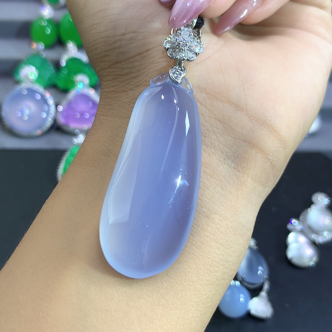 S***8玛瑙/玉髓银S925镶嵌颈饰