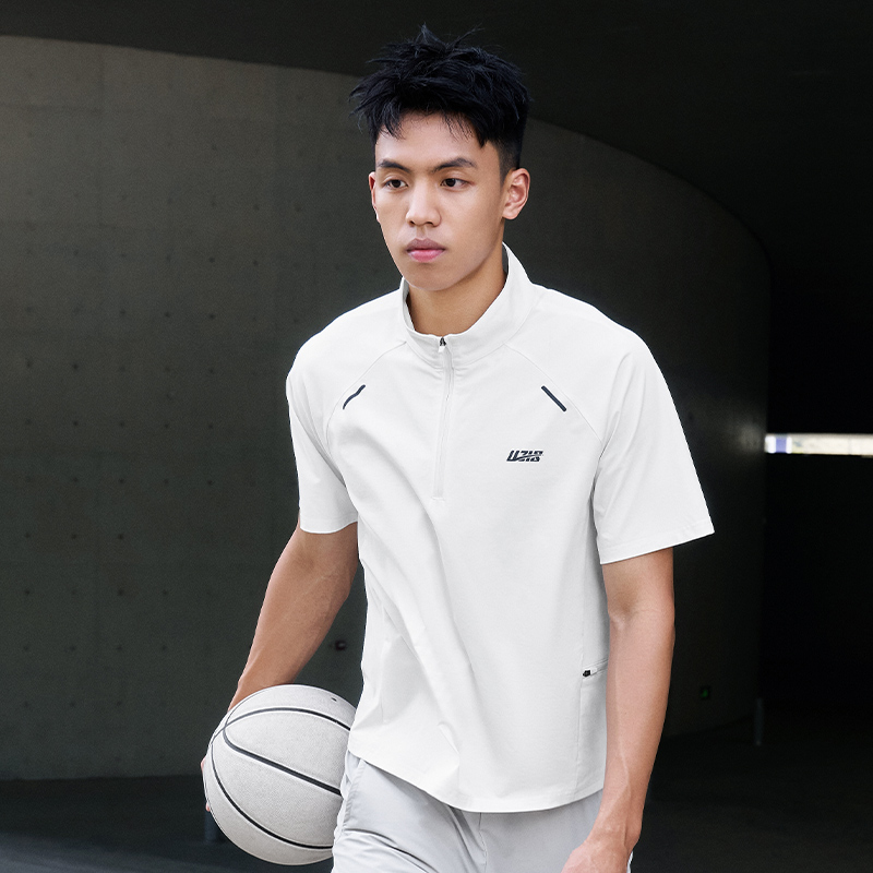 有志者UZIS无限专业短袖投篮服男健身跑步训练运动夏季半拉链套头
