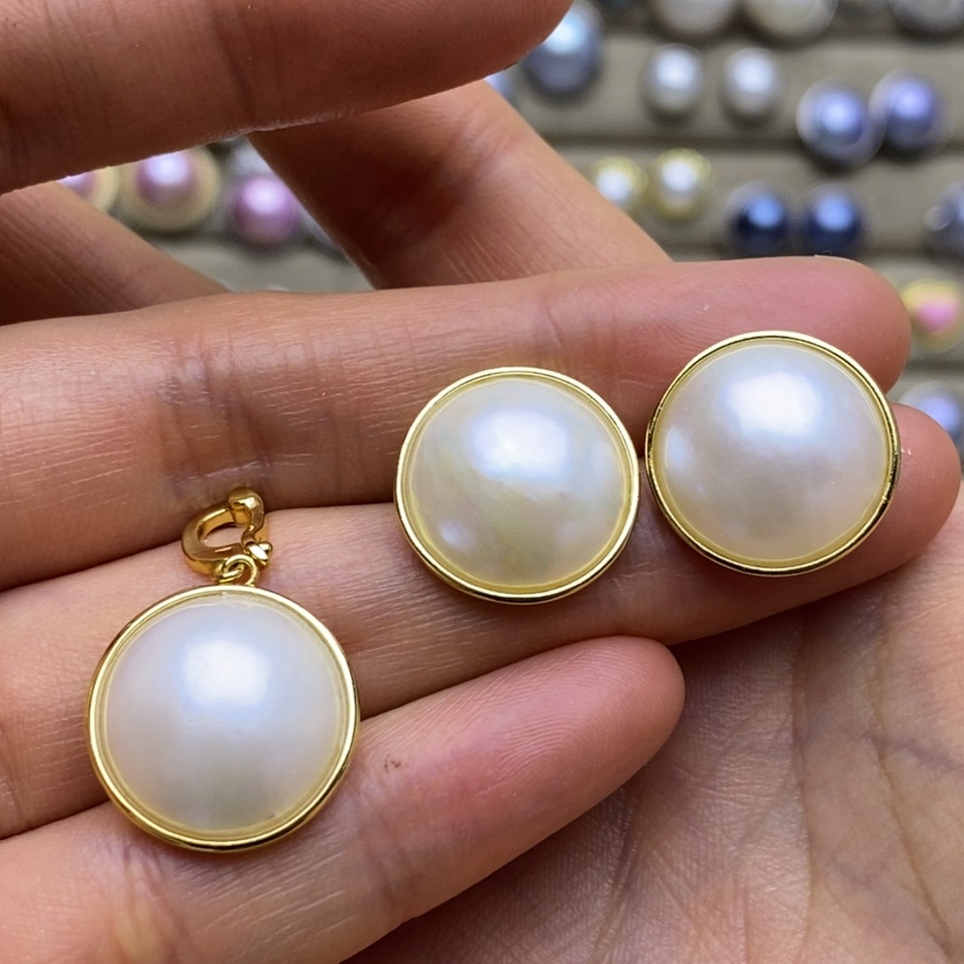 拼合珍珠（马贝珠）套装银S925镶嵌