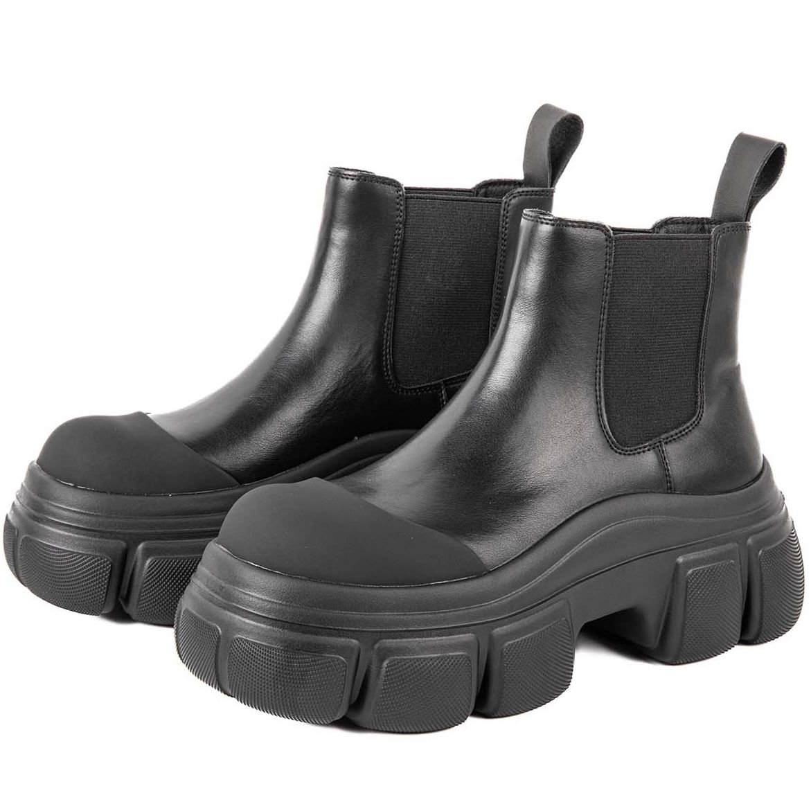 【唯品速度】7163-27厚底时尚新款黑色女靴百搭烟筒靴