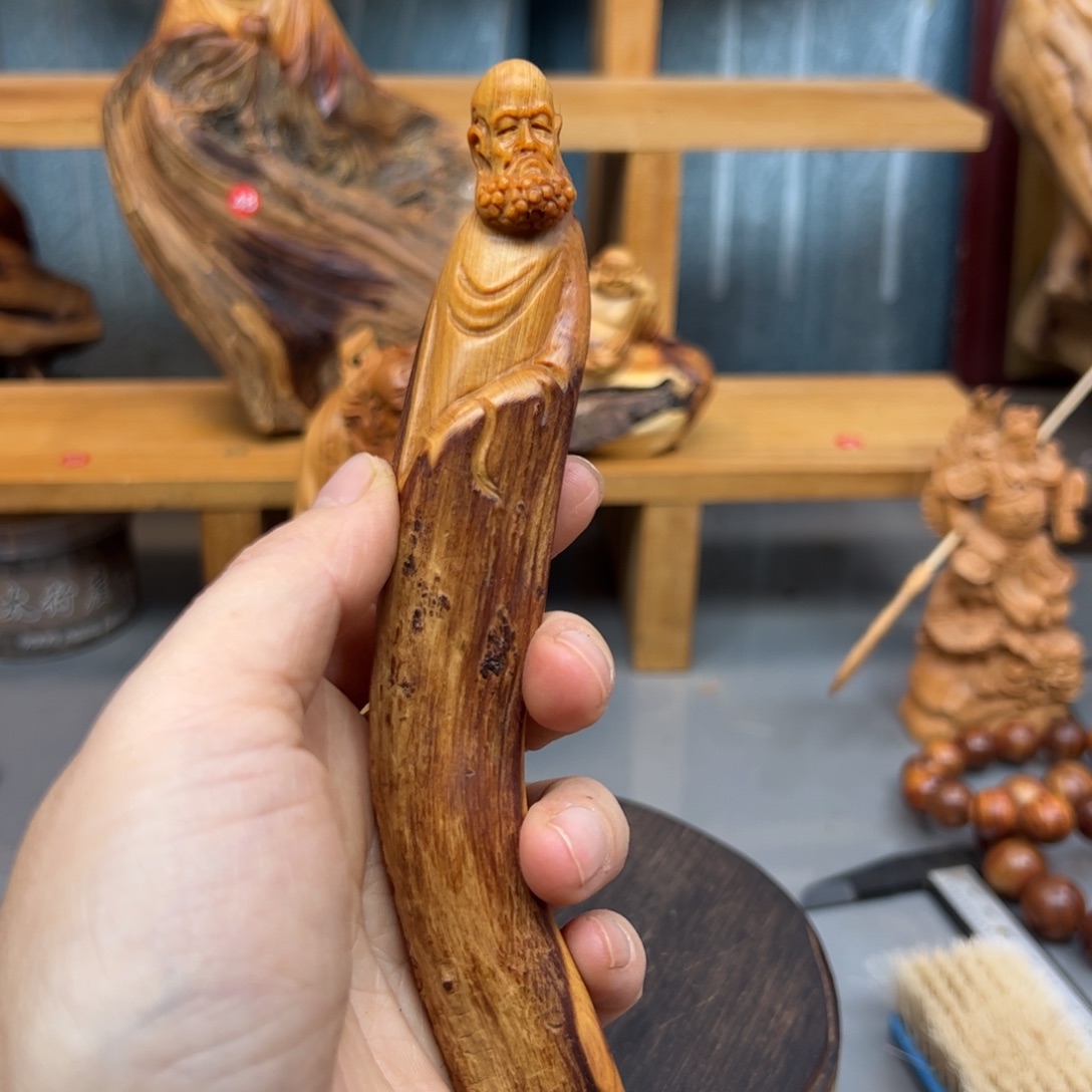 青***蓝柏木崖柏木摆件手把件，