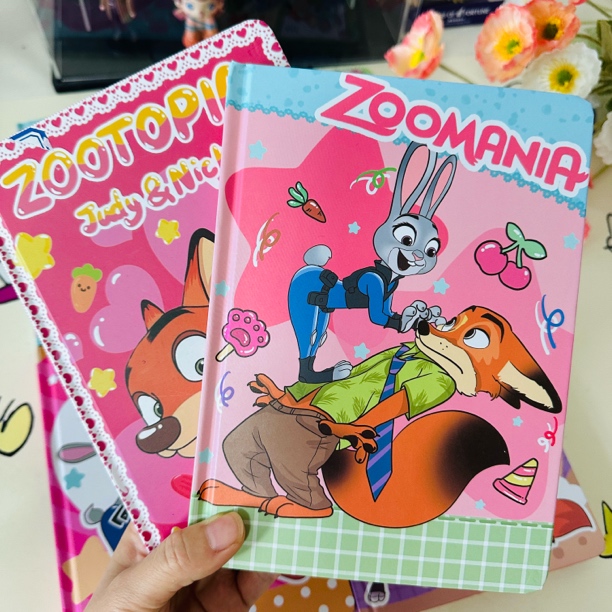 FK新款疯狂动物城A5笔记本学生记事本可爱日记本尼克朱迪彩页硬壳