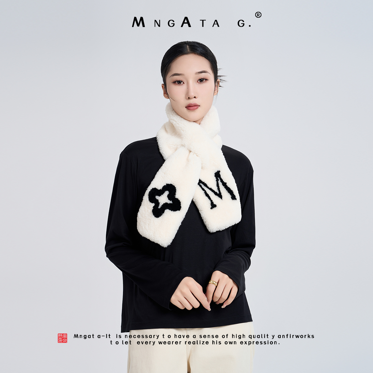MNGATA G.宫小妍【烟火人间】卡拉库尔羊毛秋冬百搭国风围巾5081150