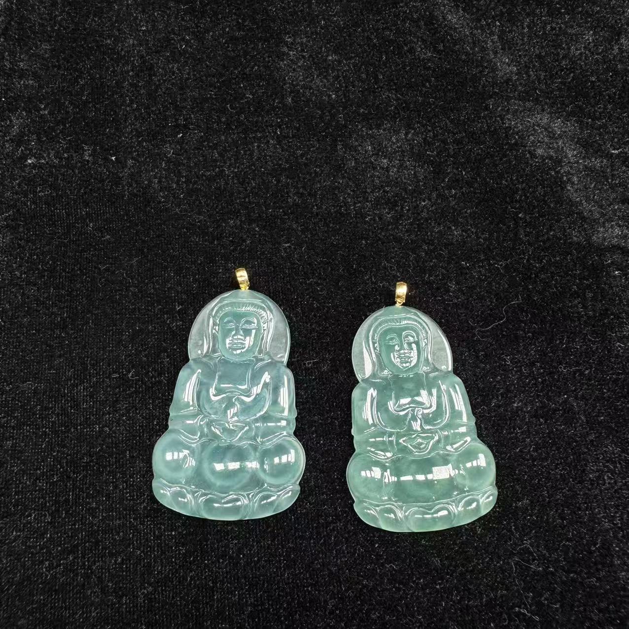 【玉经纶】73481/Q30-天然A货翡翠观音吊坠-多样性发其一