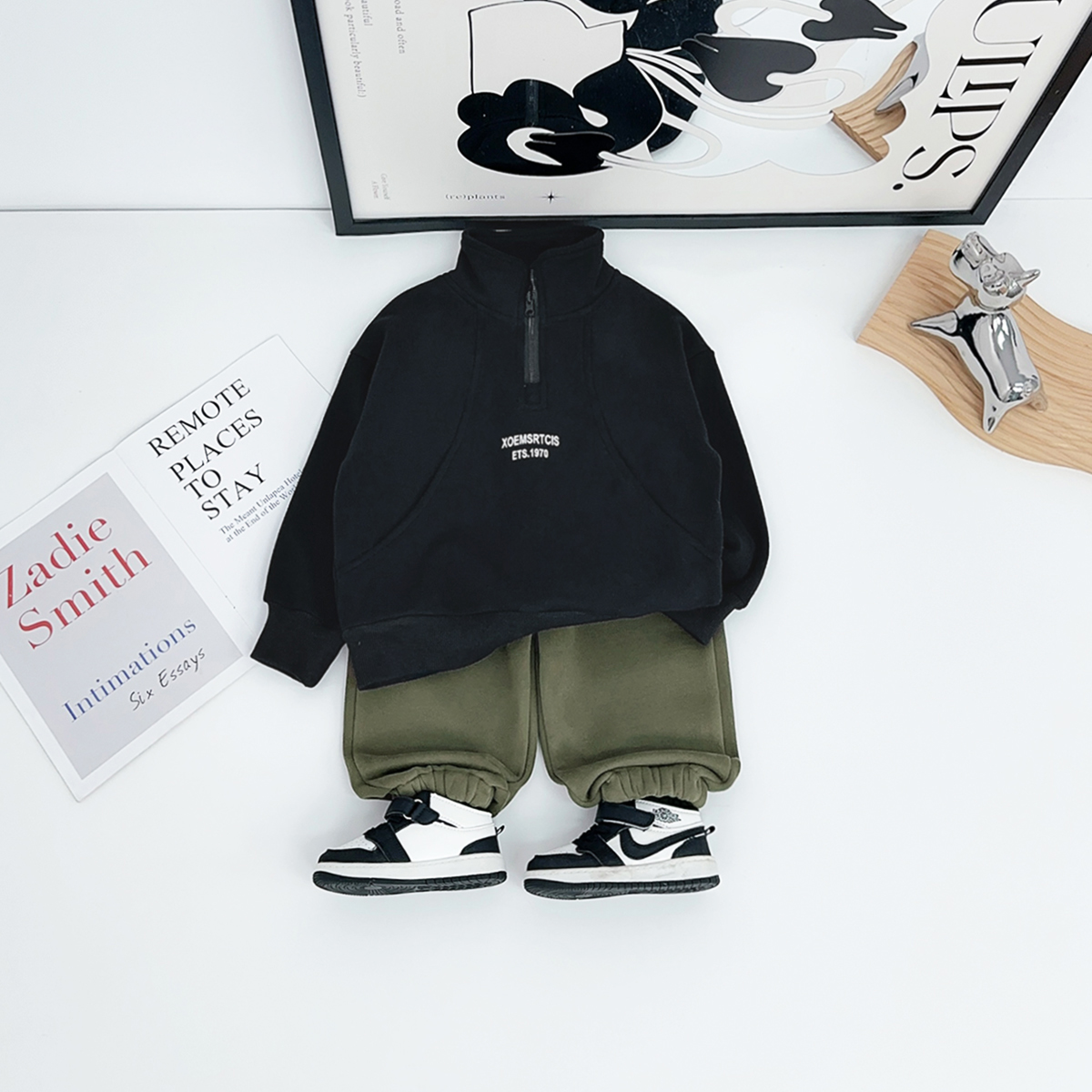 儿童卫衣加绒加厚长袖2025新款冬装男童宝宝 DMQ6586悠悠童话童装