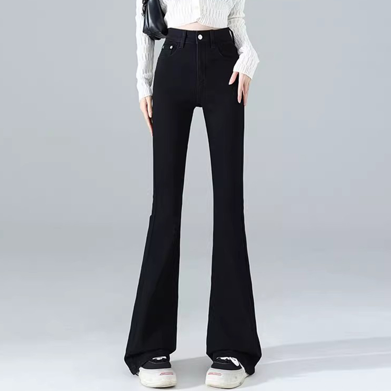 2025新款休闲夏季高腰窄版直筒牛仔裤女显瘦显腿长气质软牛仔