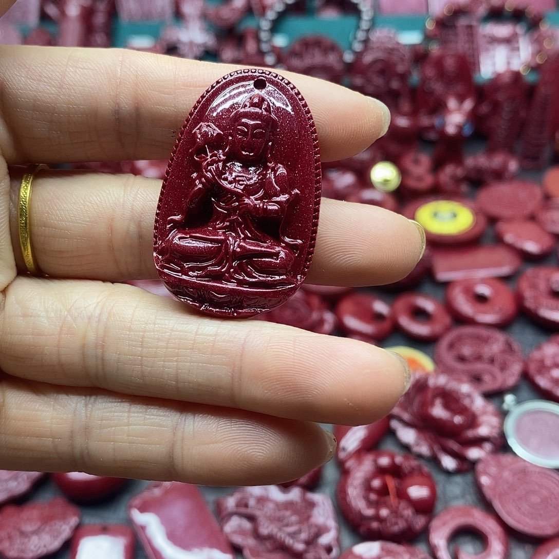 天然辰砂朱砂吊坠