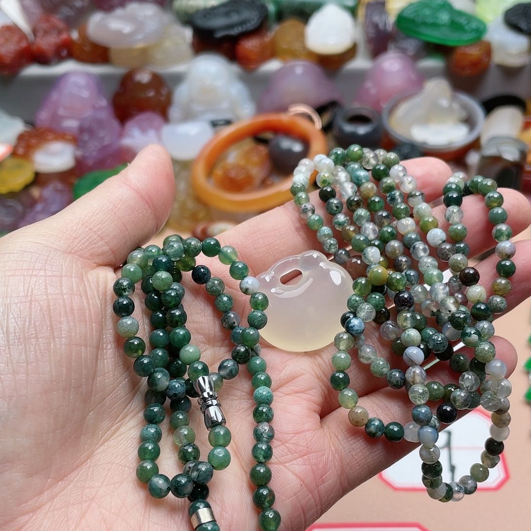 玛瑙/玉髓颈饰合金生**快