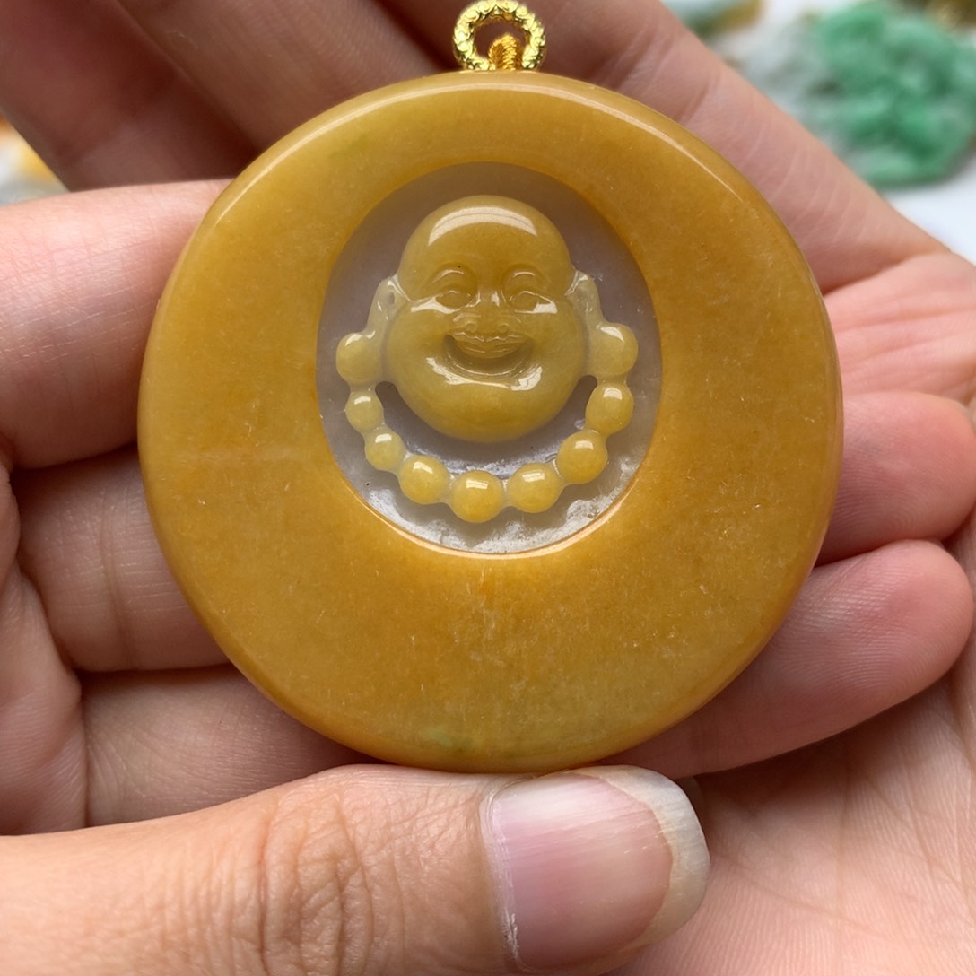 翡翠未镶嵌颈饰彩**姐翡翠