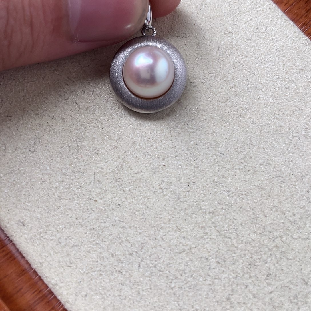海水珍珠银S925镶嵌吊坠(不含链)