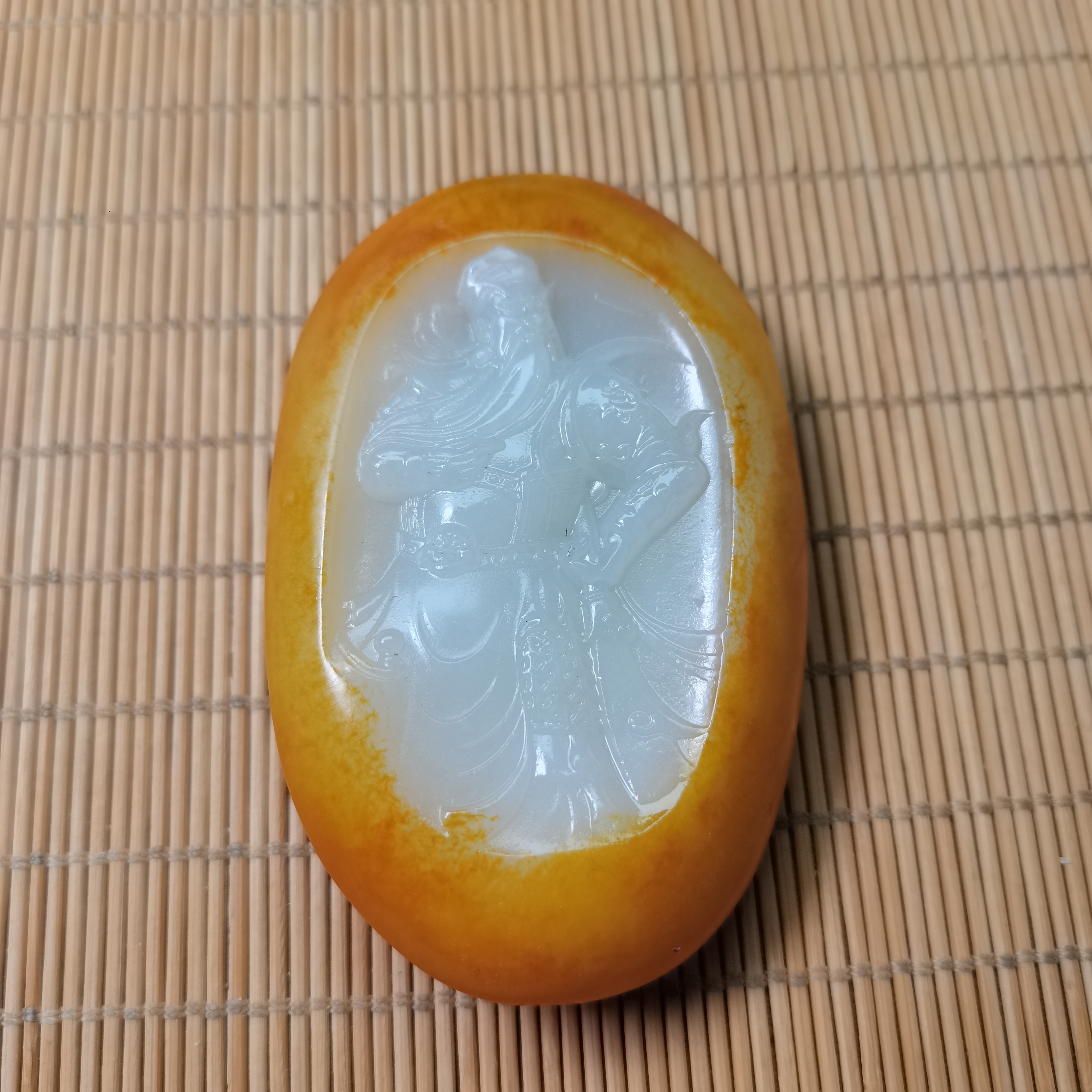 新疆和田玉忠义千秋关公把件