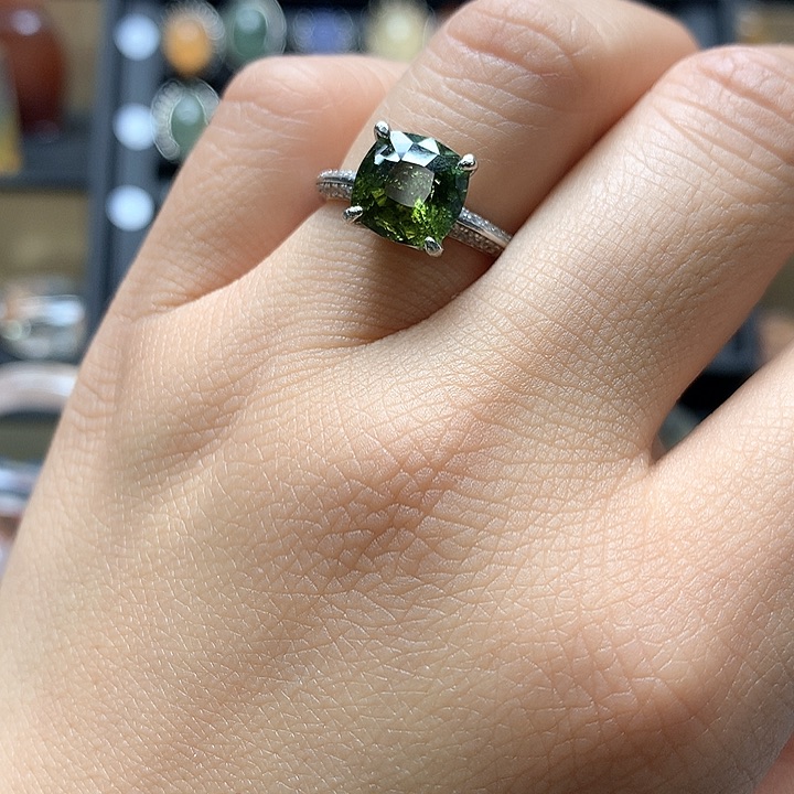 水晶水晶戒指银S925镶嵌田**歌