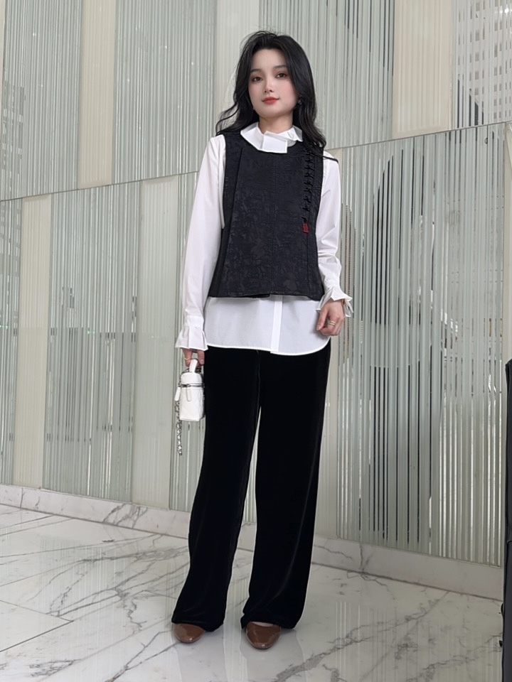 {大V}圆领常规秋季民族风马夹唐装中国风上衣0221