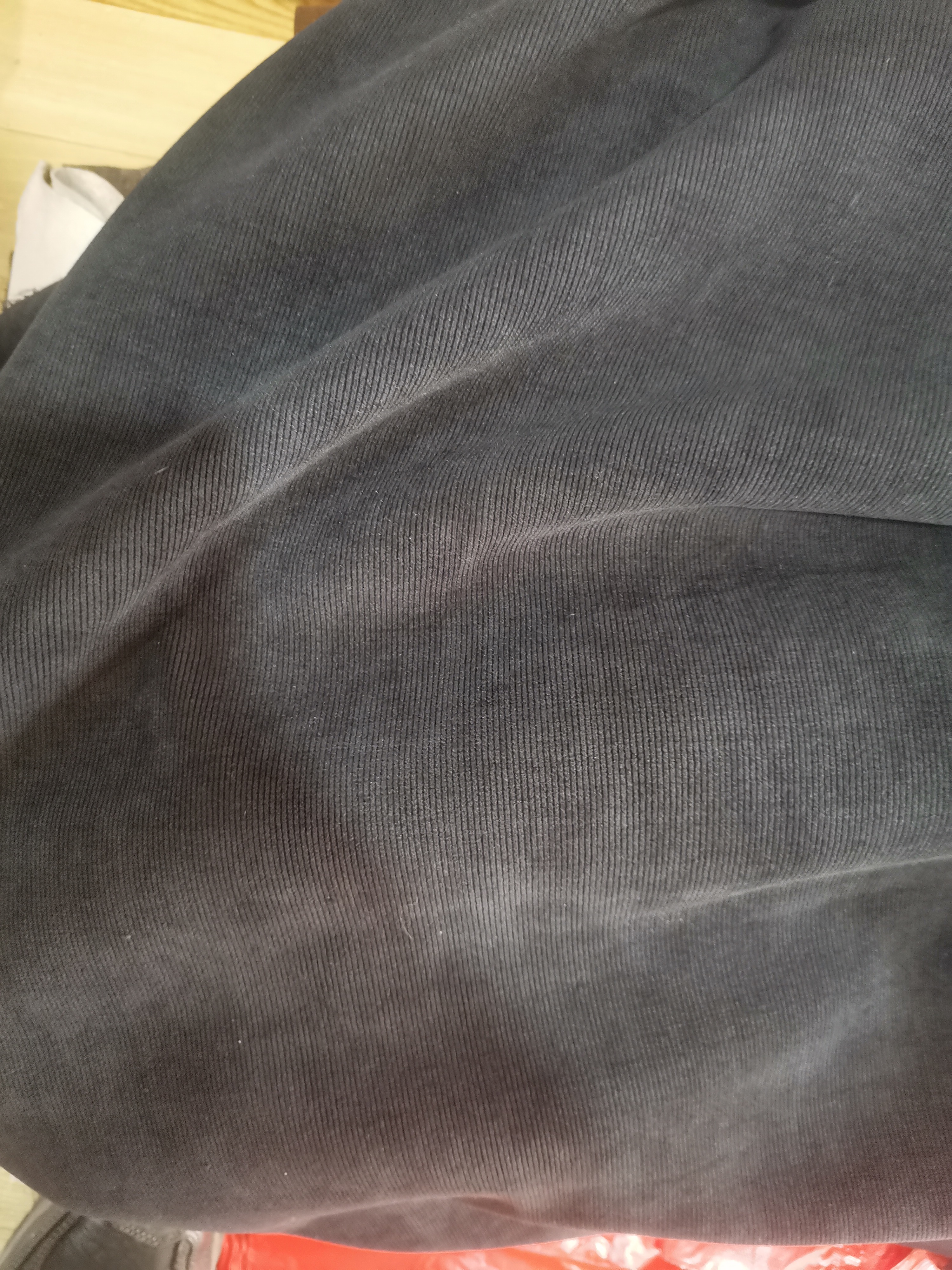 灰色加绒细条绒1米面料