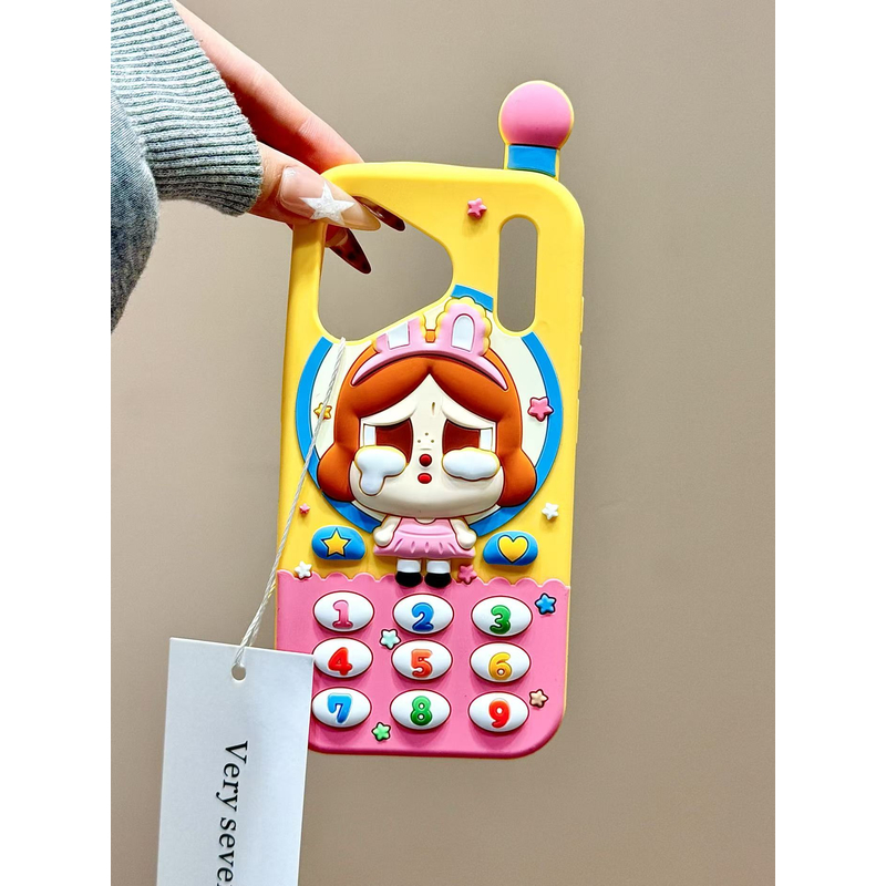 创意可爱大哥大哭泣女孩适用苹果17promax硅胶手机壳15iphone16