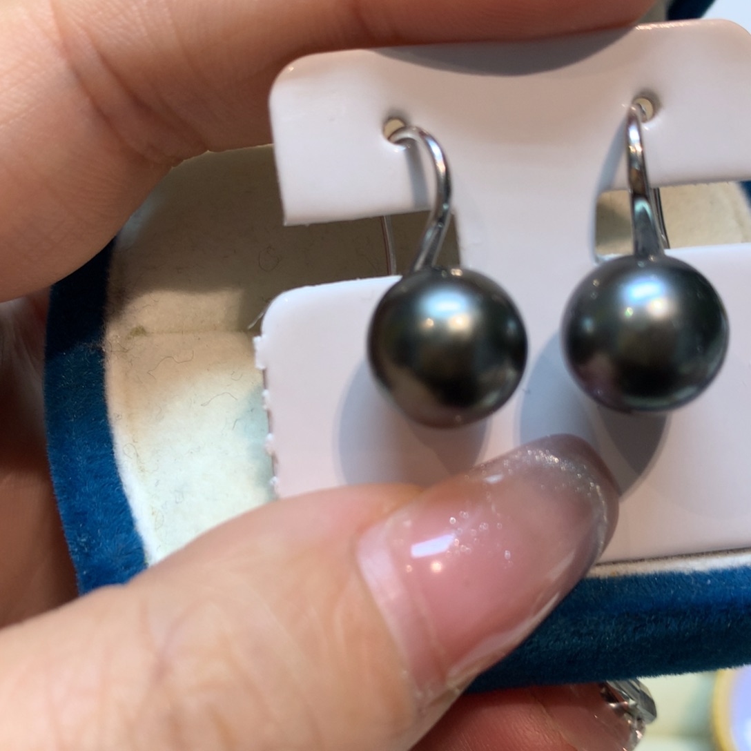 海水珍珠耳饰银S925镶嵌