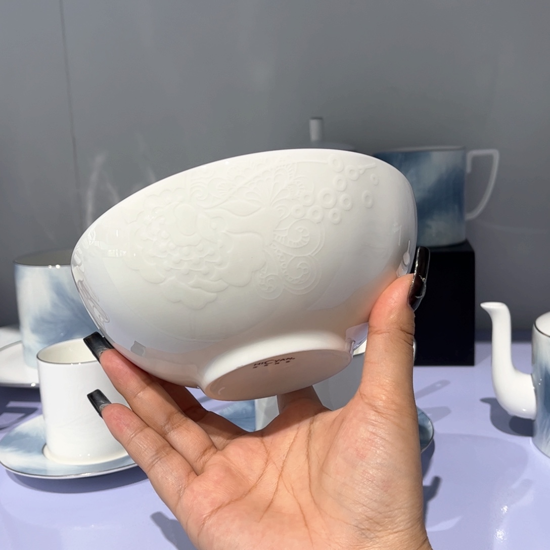 瓷片暗香6寸雅致面碗