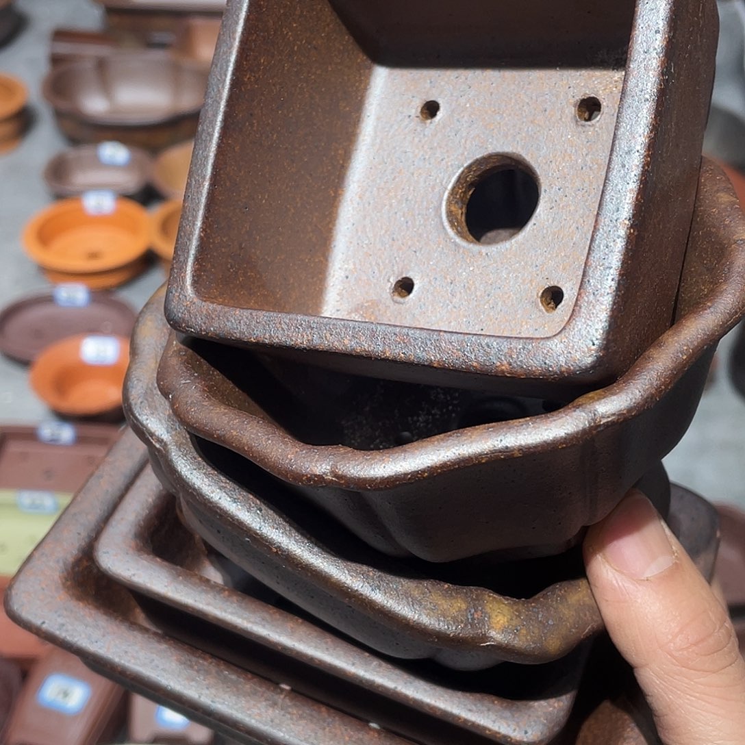 紫砂一*八紫砂小盆5个