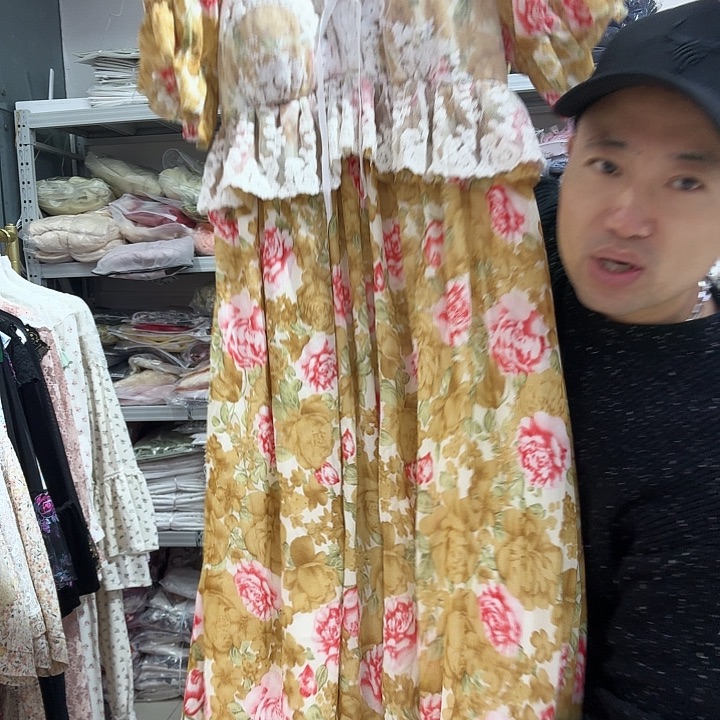 三醋酯纤维宫廷风大长裙