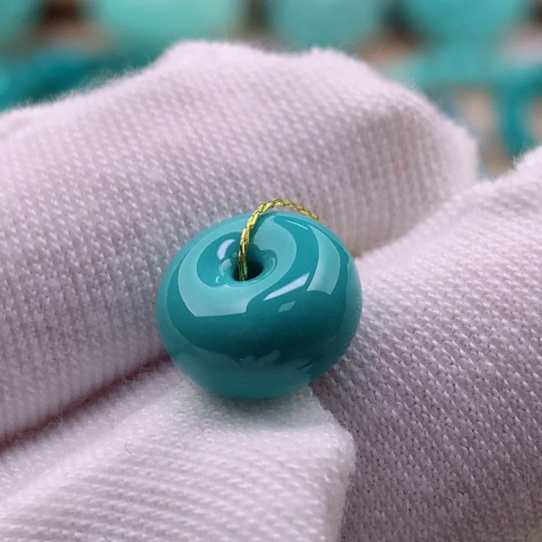 绿松石珠宝奇石未镶嵌10✖️6.2mm平安扣