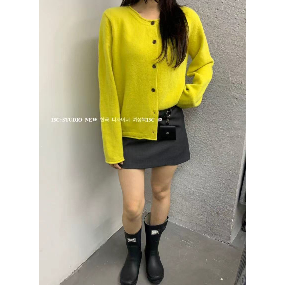 13C 福（113c226#）有厚度- 彩色系百搭针织开衫 12-23