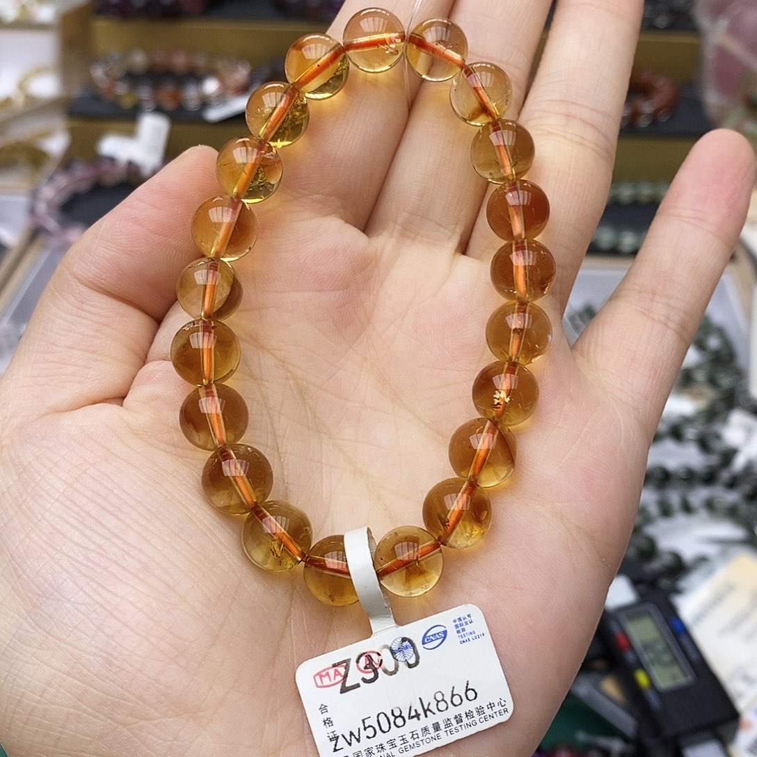 未镶嵌手链水晶Z300 巴西黄水晶 9m+