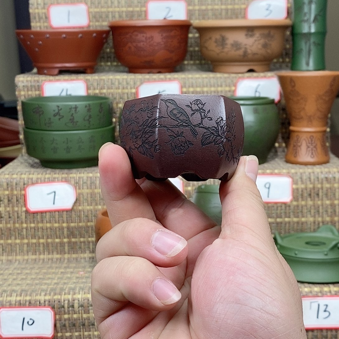 紫砂花盆我在等一