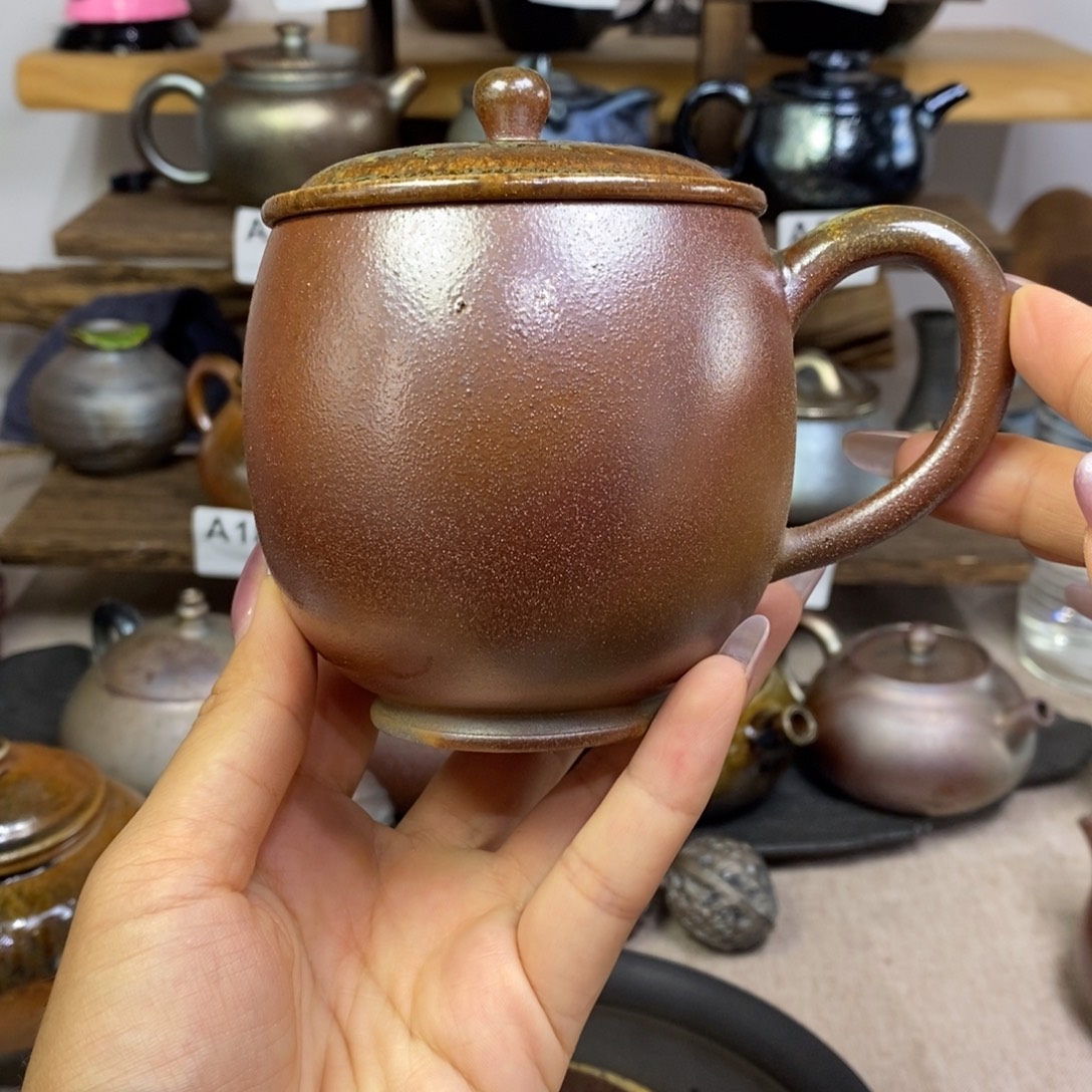 建水紫陶柴烧办公杯