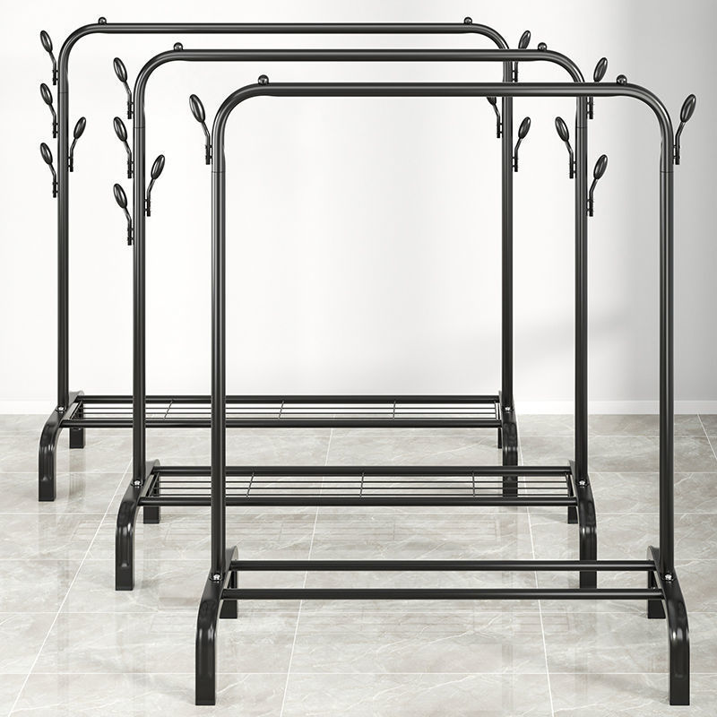 简易落地晾衣架家用结实晾衣杆卧室内挂衣架宿舍折叠收纳衣服挂架