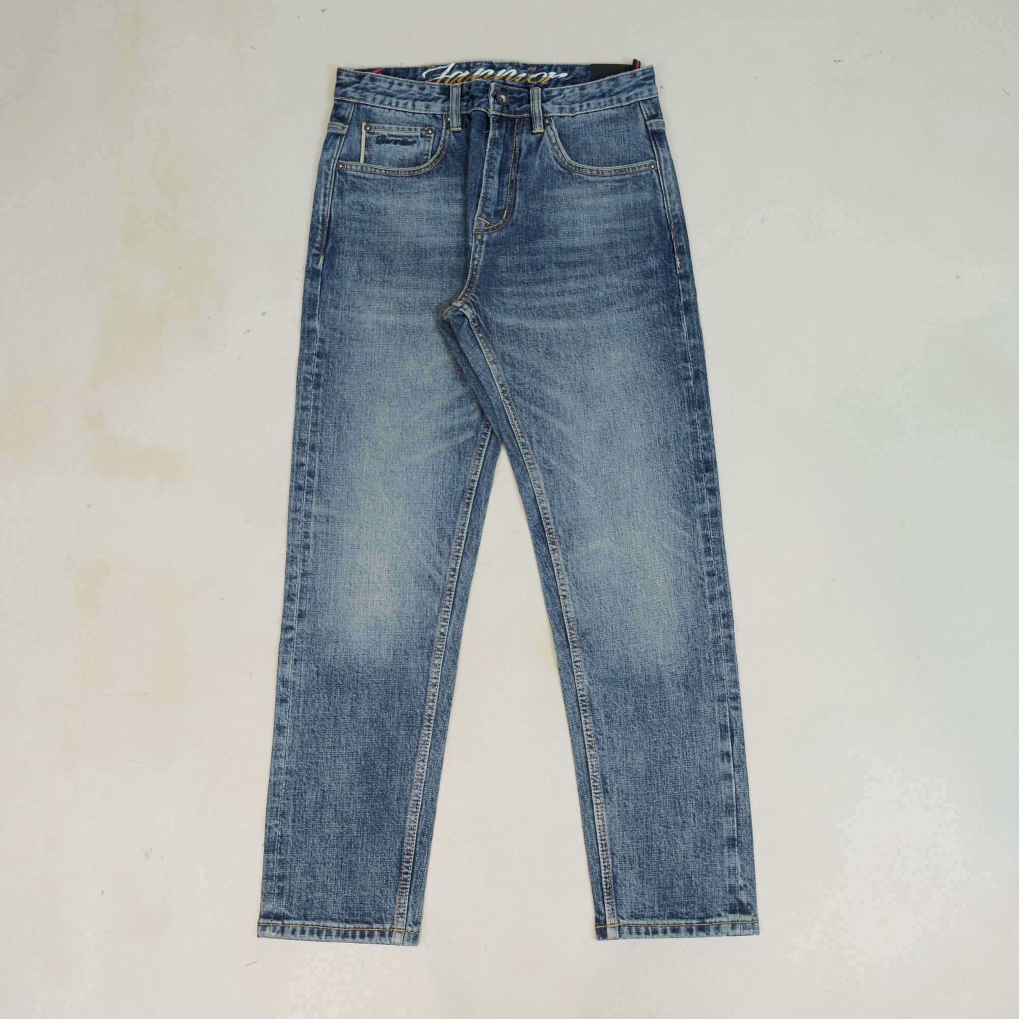 卓成鸟牛仔裤 中蓝直筒无弹16盎司 经典百搭