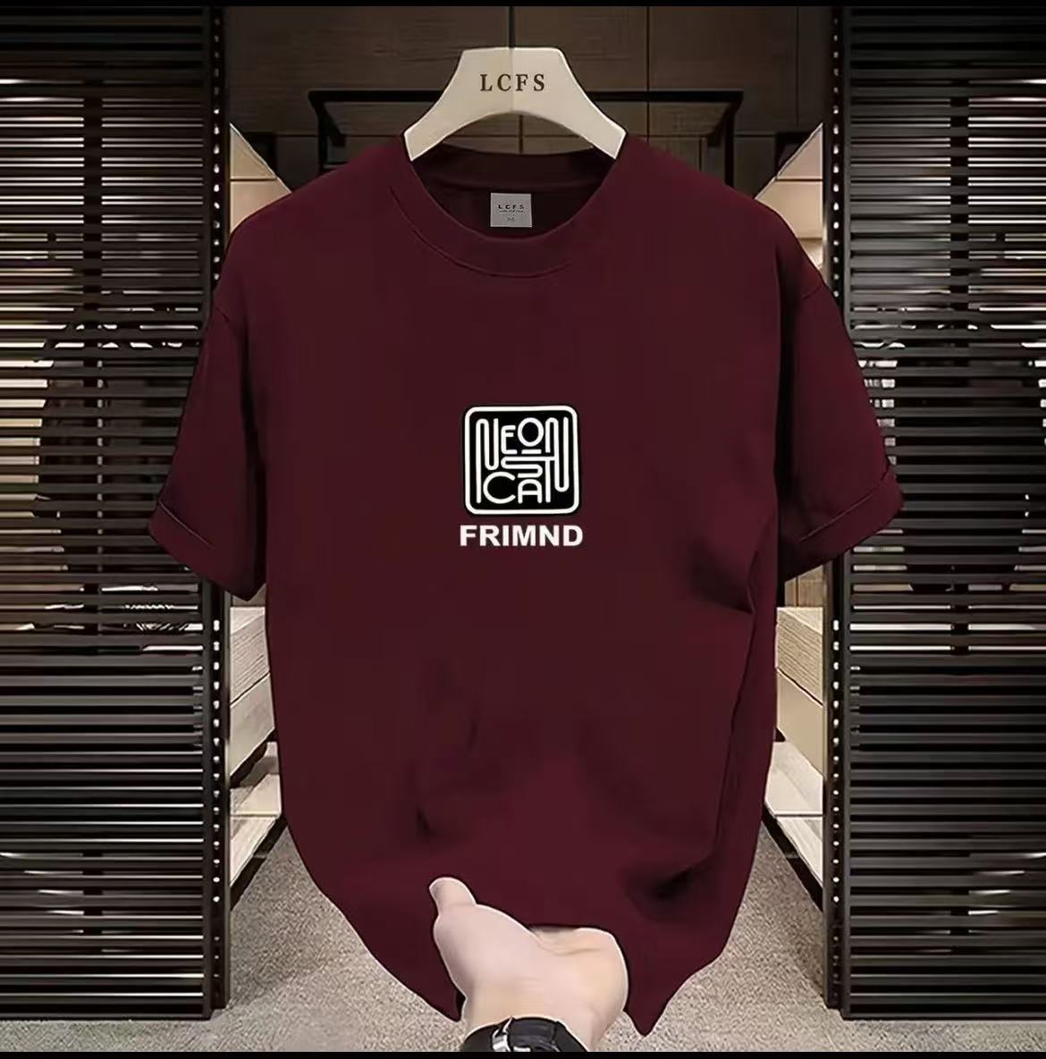 【刘哥严选】男短袖冰丝高档新款纯棉夏季爆款潮牌轻奢白色圆领-111