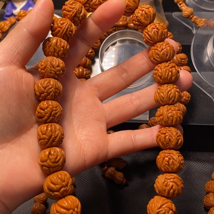 桃核手串龙鳞金蟾纹手串21