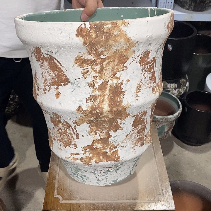 花盆紫砂口31高度37绿色………