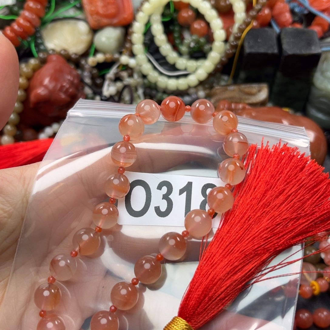 南红玛瑙珠宝奇石9K金镶嵌